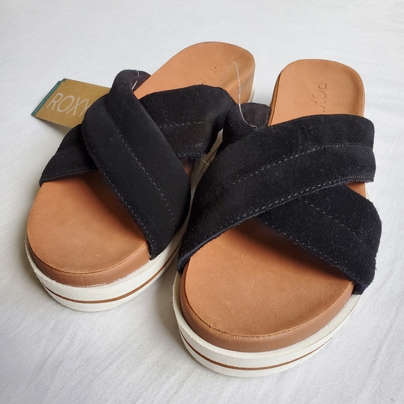 Roxy Veria slide sandals black size 7 - Picture 2 of 6